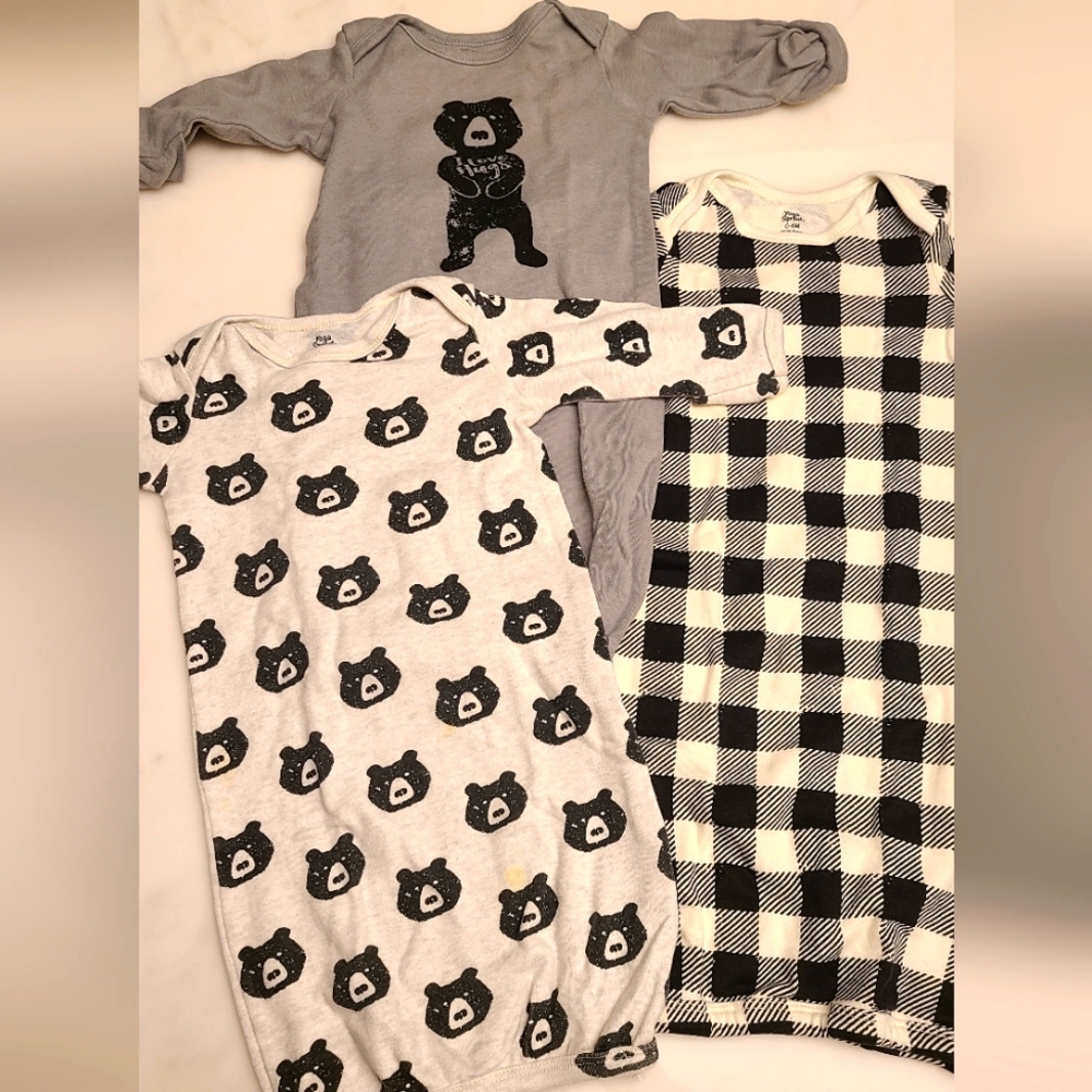 3 Yoga Sprout 0-6 months sleep gowns
